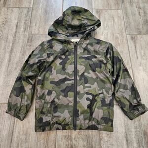 Gymboree Boys Windbreaker 4T Camo Lightweight Hooded Jacket NEW Green Fall